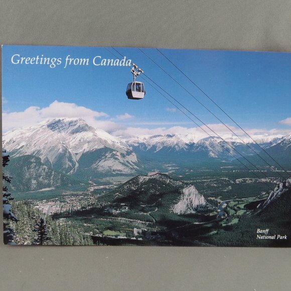 Share Vintage Postcard - Sulphur Mountain Greeting from Canada - Banff Lifts Ltd - Picture 1 of 4